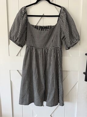 Pomander Place Black & White Gingham Dress